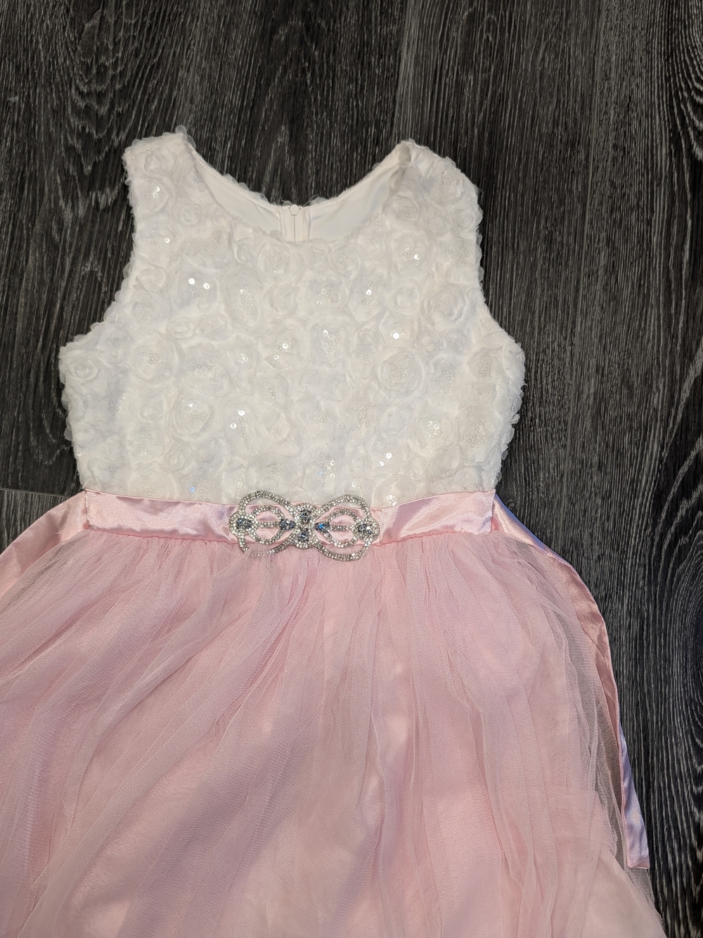 Emily Rose Girls Formal Pink & White Dress